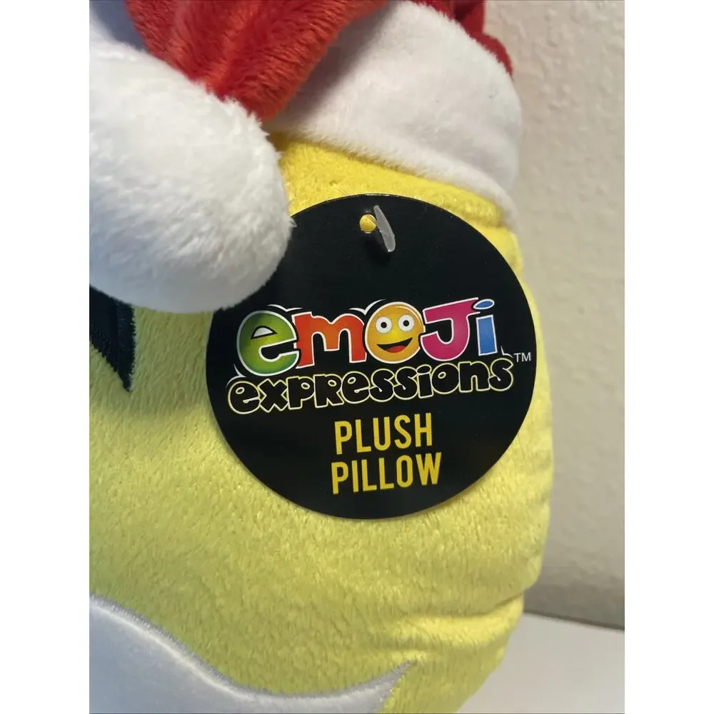 Santa With Hat Plush Pillow Emoji Expressions Yellow Christmas Tags Almar Sales
